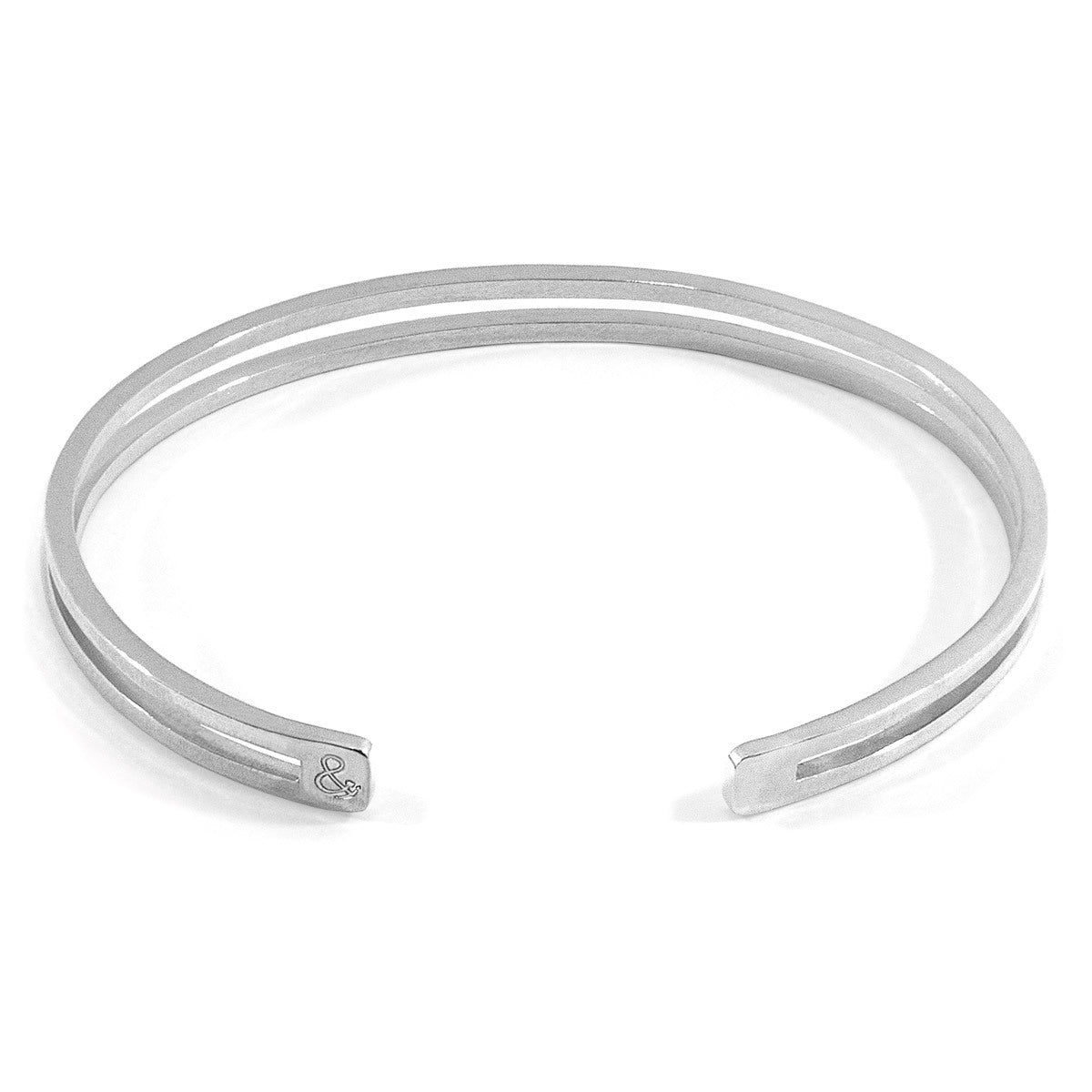 ANCHOR & CREW Brady Outline Midi Geometric Silver Bangle