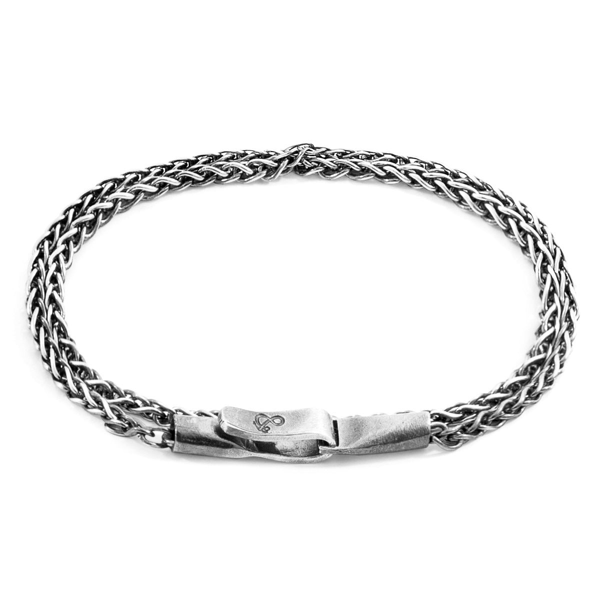 ANCHOR & CREW Staysail Double Sail Silver Chain Bracelet