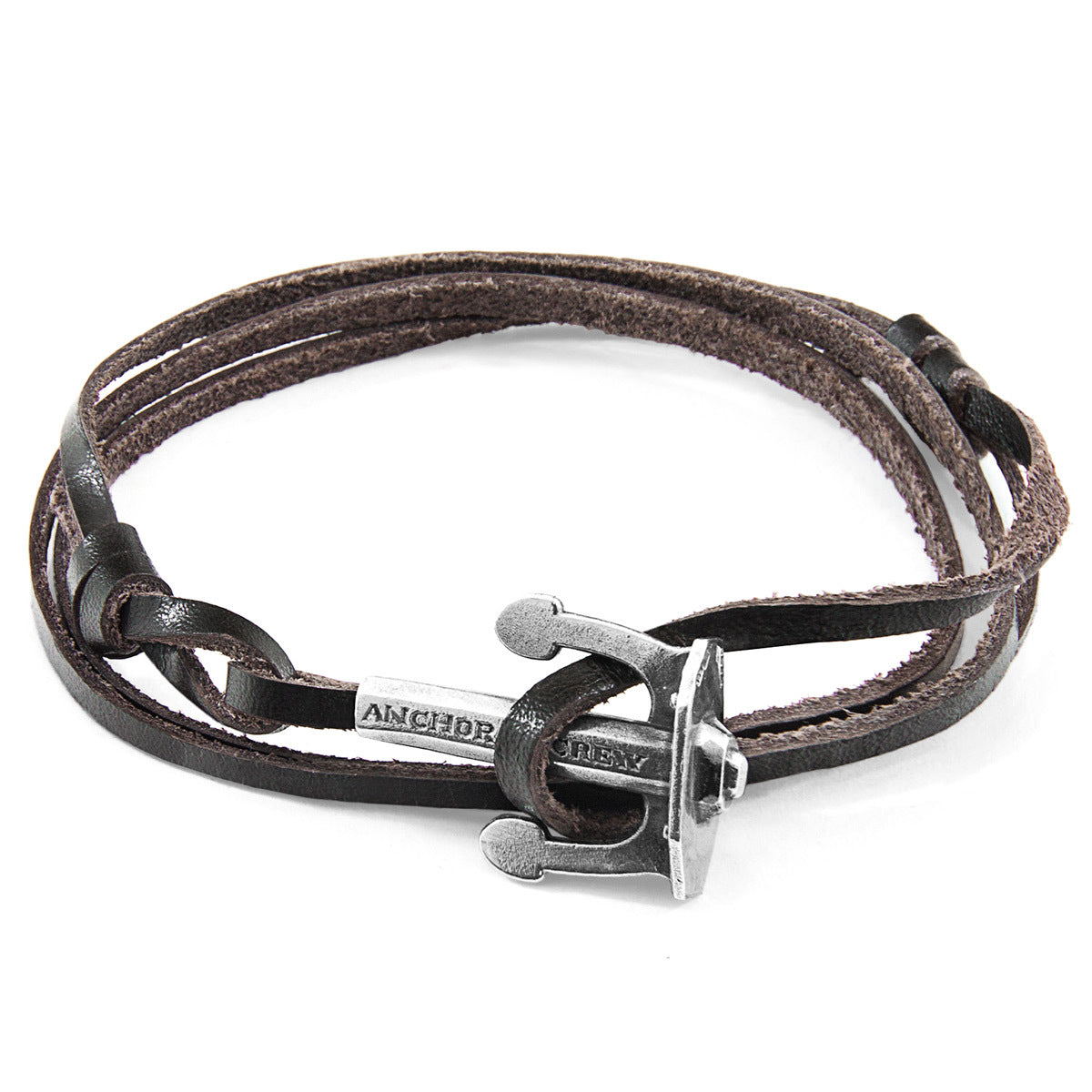 ANCHOR & CREW Union Anchor Dark Brown Bracelet