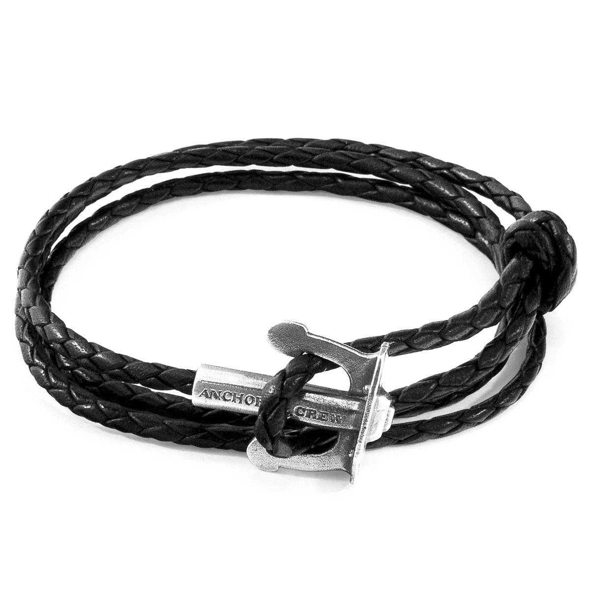 ANCHOR & CREW Union Anchor Coal Black Braided Bracelet