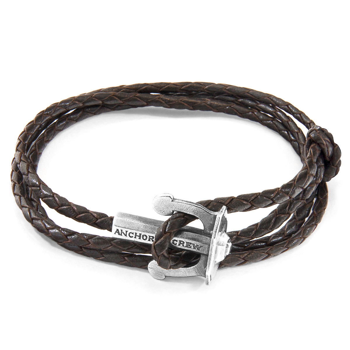 ANCHOR & CREW Union Anchor Dark Brown Braided Bracelet