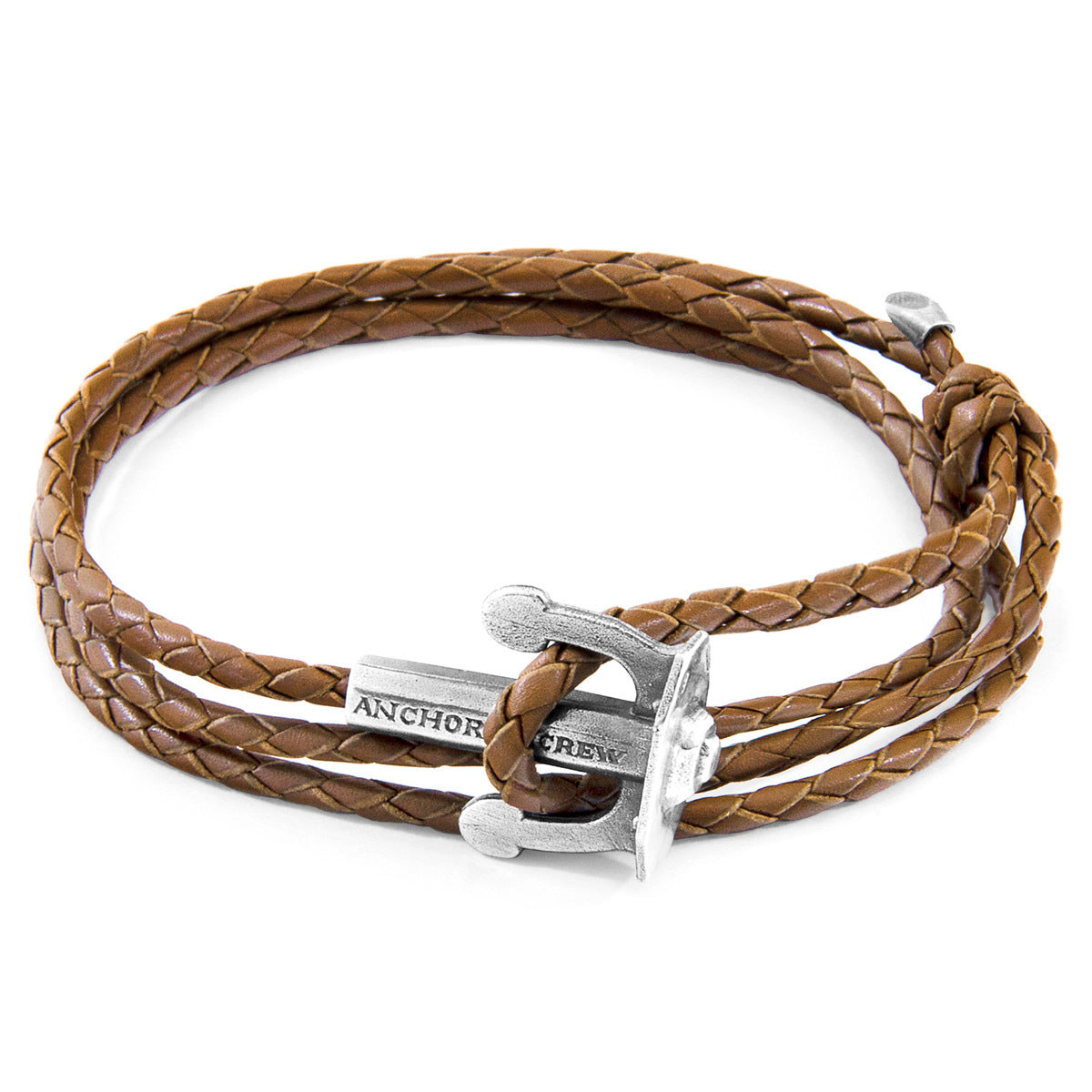 ANCHOR & CREW Union Anchor Light Brown Braided Bracelet