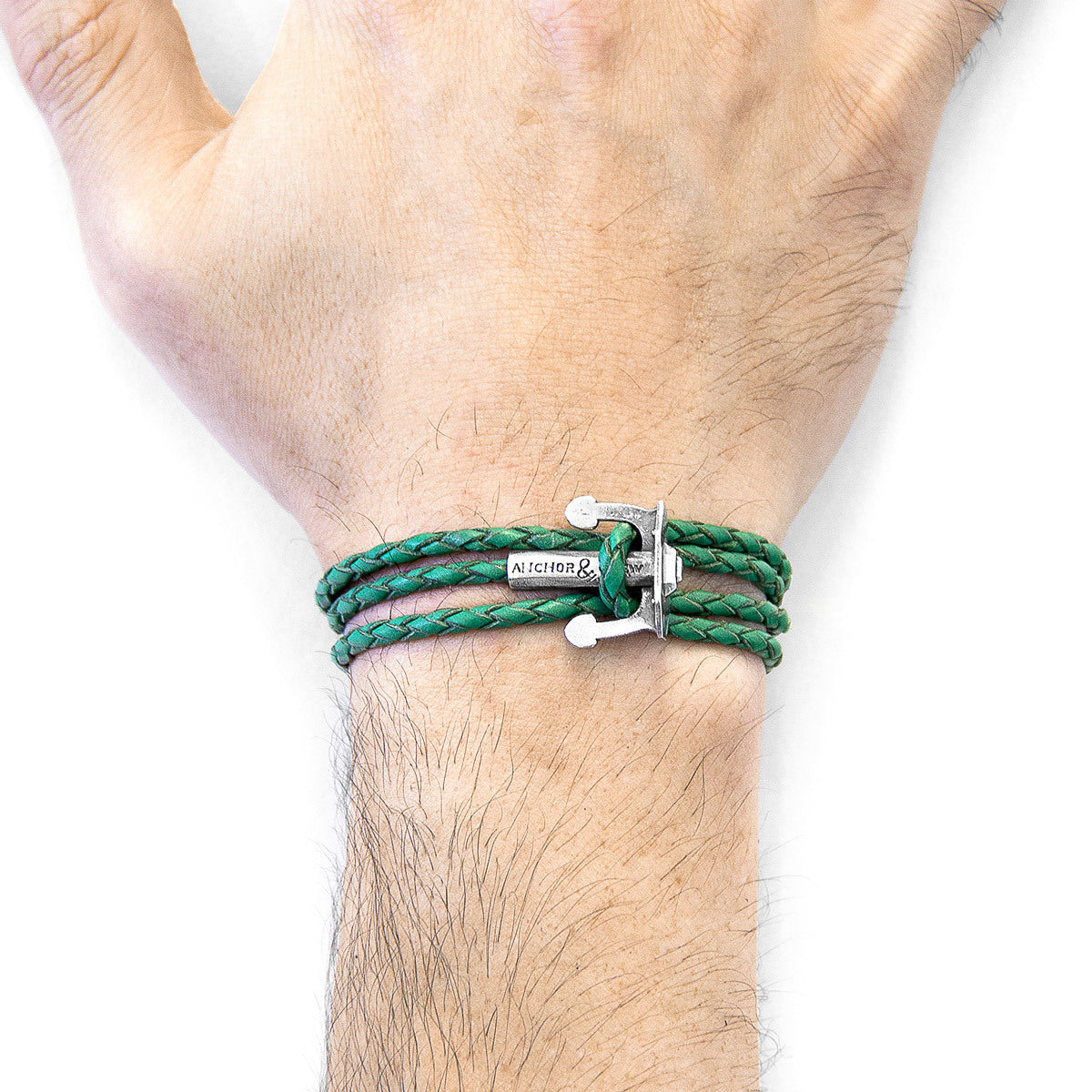 ANCHOR & CREW Union Anchor Fern Green Braided Bracelet