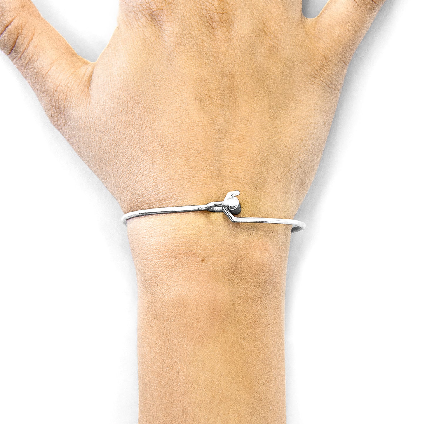 ANCHOR & CREW Hardy Buckle Midi Geometric Silver Bangle