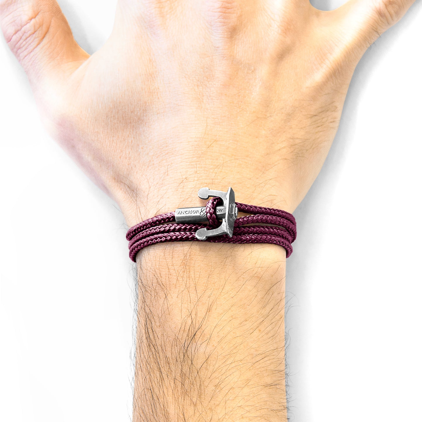 ANCHOR & CREW Union Anchor Aubergine Purple Bracelet