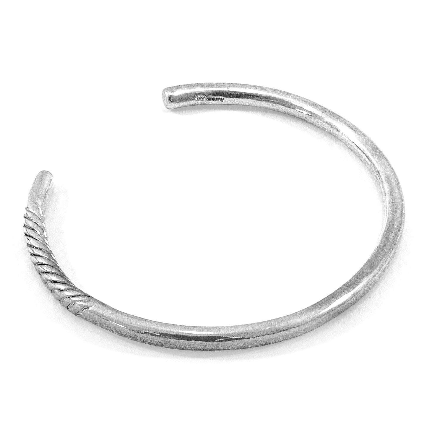 ANCHOR & CREW Byron Quarter Rope Wayfarer Silver Bangle