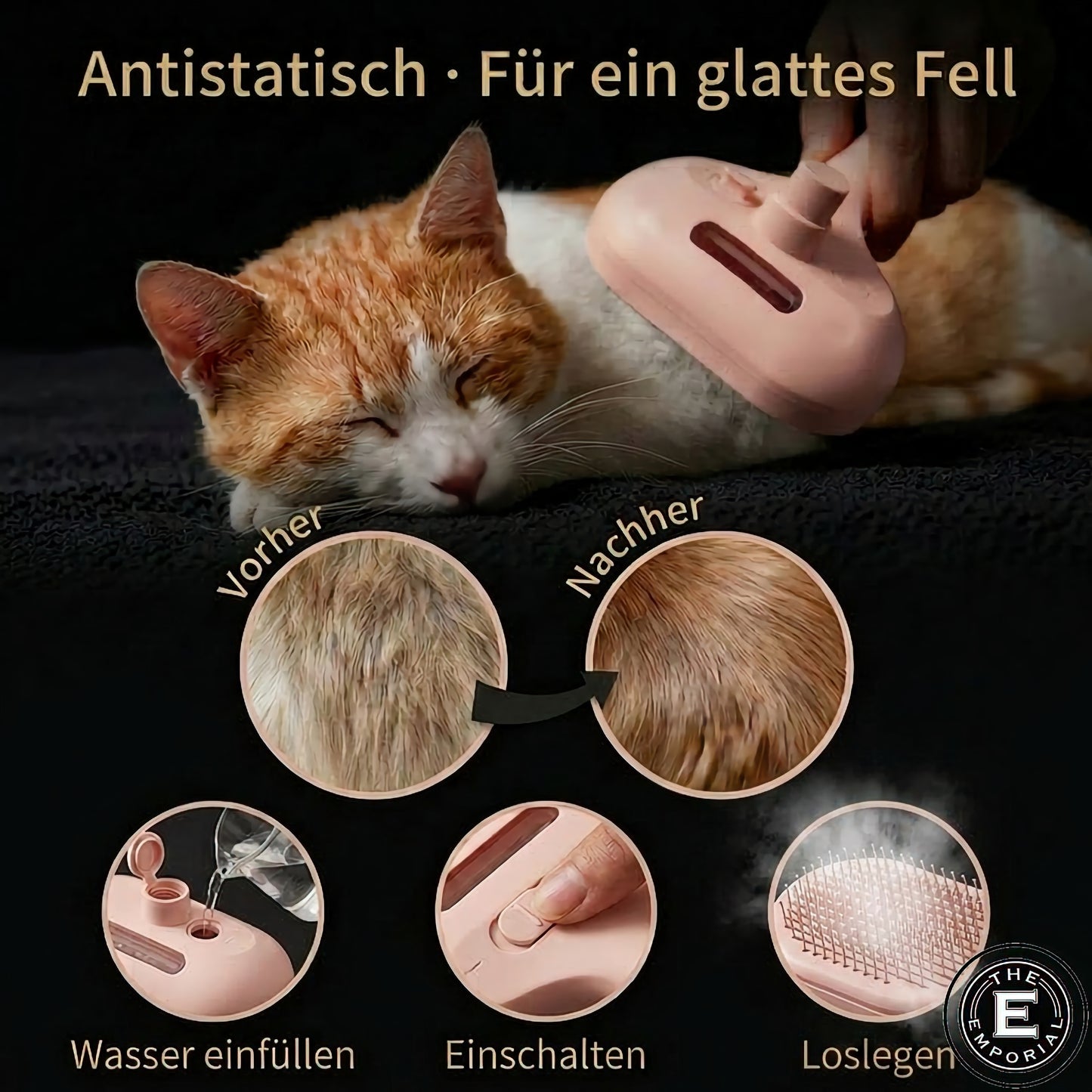 NobleFur Dampfbürste Anwendung Katze