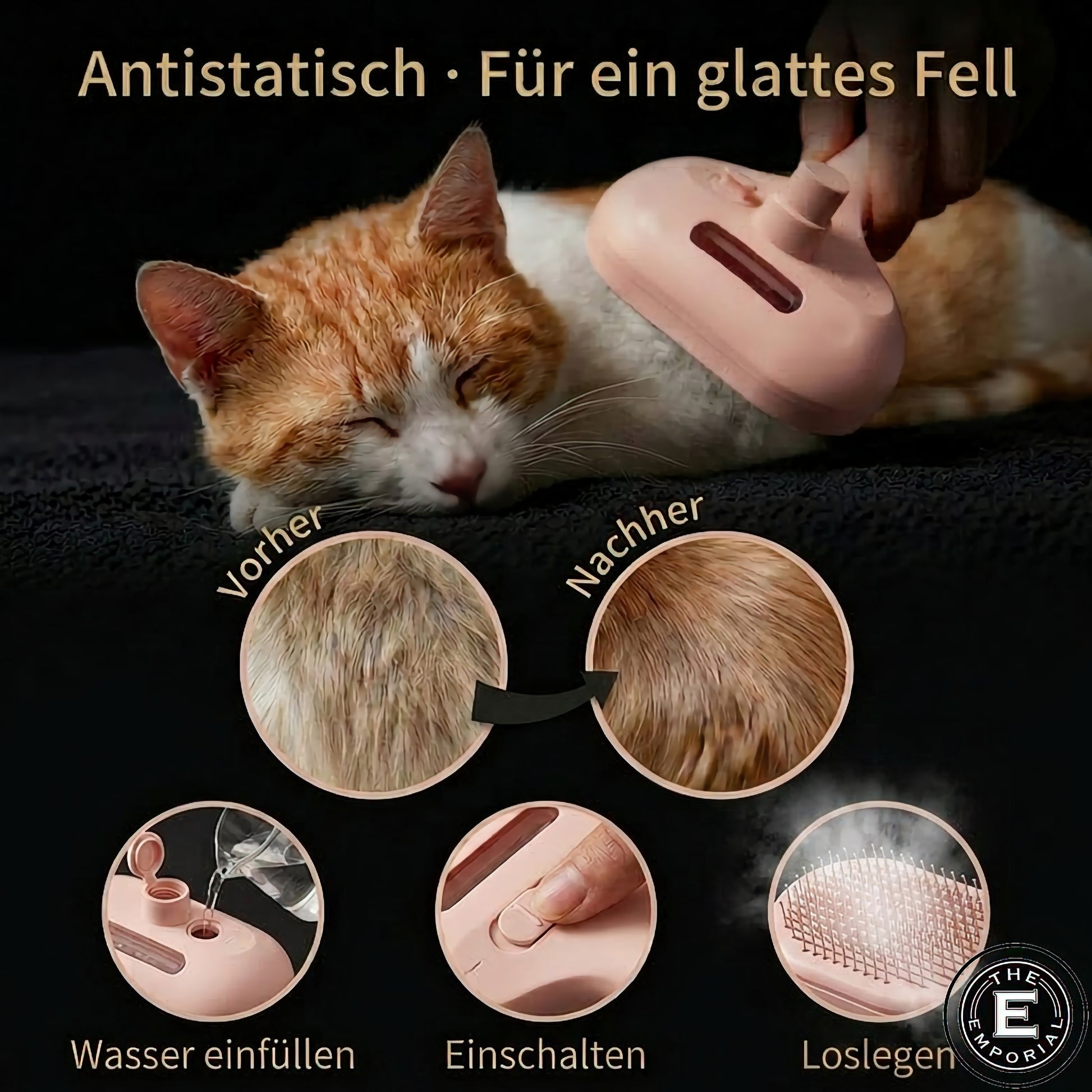 NobleFur Dampfbürste Anwendung Katze