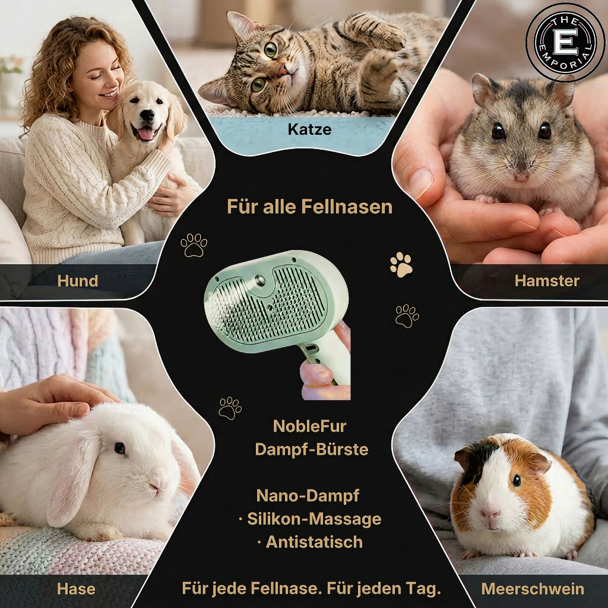 NobleFur Dampfbürste 