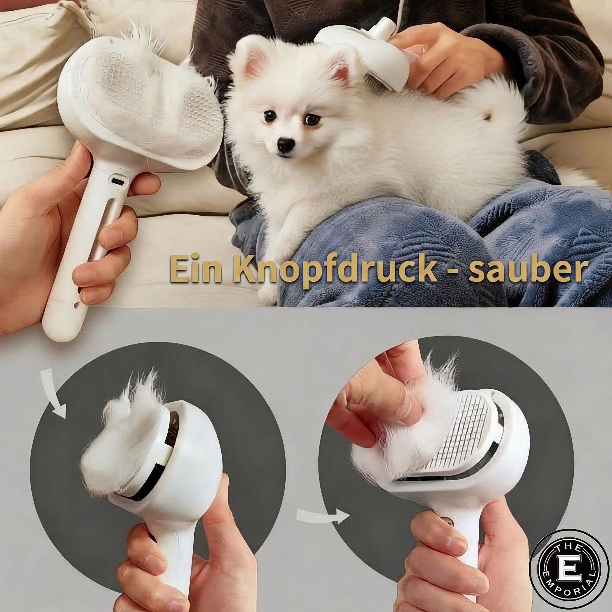 NobleFur Dampfbürste Reinigung auf Knopfdruck